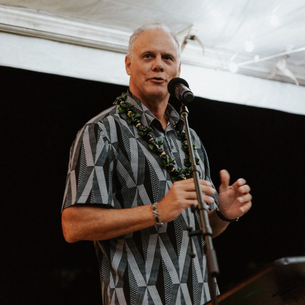 Photo of Gary Scheuring at a speaking engagement.